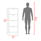 Zapatero Z 51 Fresno y Blanco 52x140.6cm Vertical de Cuatro Niveles para Ocho pares de Zapatos - ZAPATEROS | Bylmo