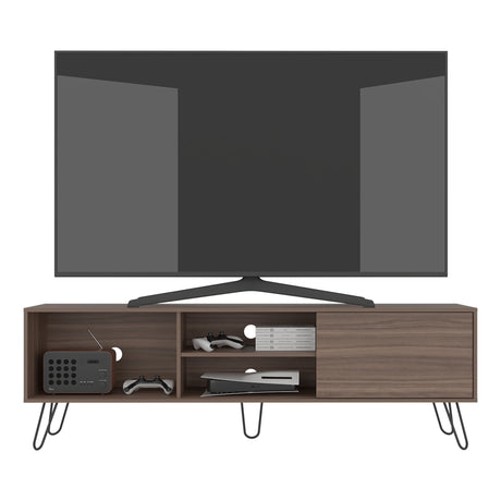 Mesa para TV Andorra Z Avellana 180x58cm Para TV Hasta 75 Pulgadas con Un Cajón y con Ranuras para Cables - MUEBLES DE TV | Bylmo