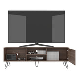 Mesa para TV Andorra Z Avellana 180x58cm Para TV Hasta 75 Pulgadas con Un Cajón y con Ranuras para Cables - MUEBLES DE TV | Bylmo