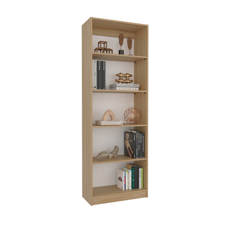 Estantería Home Fresno y Blanco 63x181cm con Cinco Compartimientos - BIBLIOTECAS Y ESTANTERIAS | Bylmo