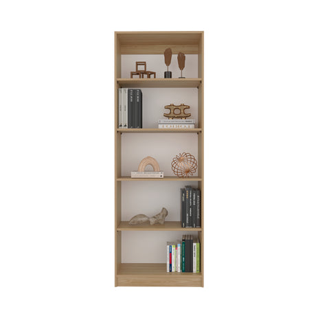 Estantería Home Fresno y Blanco 63x181cm con Cinco Compartimientos - BIBLIOTECAS Y ESTANTERIAS | Bylmo