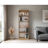 Estantería Home Fresno y Blanco 63x181cm con Cinco Compartimientos - BIBLIOTECAS Y ESTANTERIAS | Bylmo