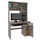 Centro de Computo Minka Gris Positano 110x180.7cm con Cajón y Entrepaños - ESCRITORIOS | Bylmo