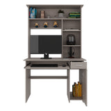 Centro de Computo Minka Gris Positano 110x180.7cm con Cajón y Entrepaños - ESCRITORIOS | Bylmo