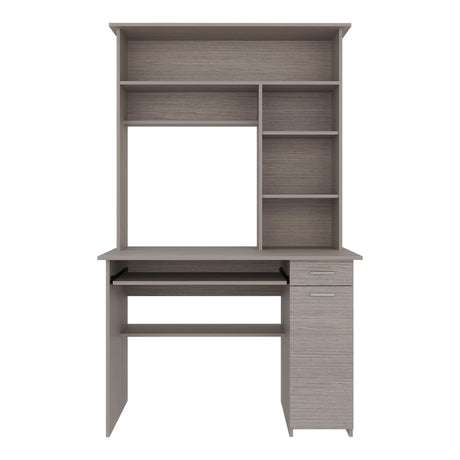 Centro de Computo Minka Gris Positano 110x180.7cm con Cajón y Entrepaños - ESCRITORIOS | Bylmo