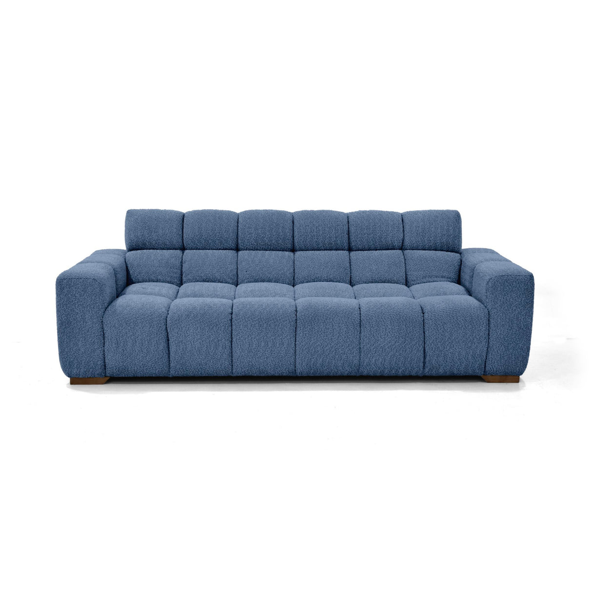 Sofá Cama Miami Indigo y Matiz Caoba 228x78cm De Tres Puestos Reclinable y Tapizado Capitoneado - SOFAS Y POLTRONAS | Bylmo