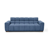 Sofá Cama Miami Indigo y Matiz Caoba 228x78cm De Tres Puestos Reclinable y Tapizado Capitoneado - SOFAS Y POLTRONAS | Bylmo