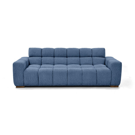 Sofá Cama Miami Indigo y Matiz Caoba 228x78cm De Tres Puestos Reclinable y Tapizado Capitoneado - SOFAS Y POLTRONAS | Bylmo