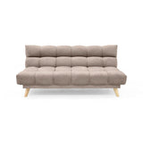 Sofá Cama Nubo Taupe y Matiz Natural 178x82cm De Tres Puestos Reclinable y Tapizado Capitoneado - SOFAS Y POLTRONAS | Bylmo