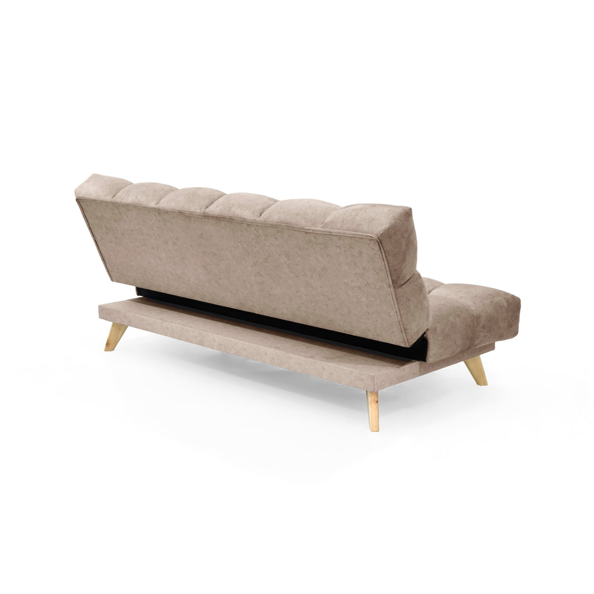 Sofá Cama Nubo Taupe y Matiz Natural 178x82cm De Tres Puestos Reclinable y Tapizado Capitoneado - SOFAS Y POLTRONAS | Bylmo