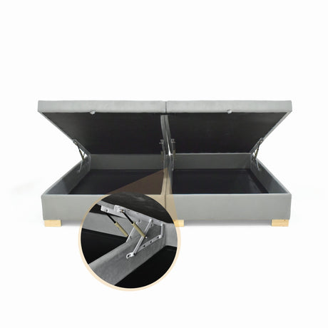 Base Cama Aveiro Plata y Matiz Natura 146x35cm para Colchón Doble 140 X 190 Cm y con Almacenamiento - CAMAS | Bylmo