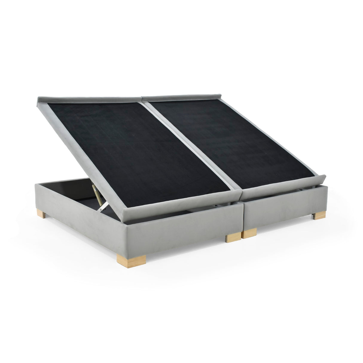 Base Cama Aveiro Plata y Matiz Natura 146x35cm para Colchón Doble 140 X 190 Cm y con Almacenamiento - CAMAS | Bylmo