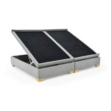 Base Cama Aveiro Plata y Matiz Natura 146x35cm para Colchón Doble 140 X 190 Cm y con Almacenamiento - CAMAS | Bylmo