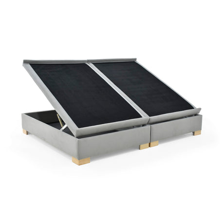 Base Cama Aveiro Plata y Matiz Natura 146x35cm para Colchón Doble 140 X 190 Cm y con Almacenamiento - CAMAS | Bylmo