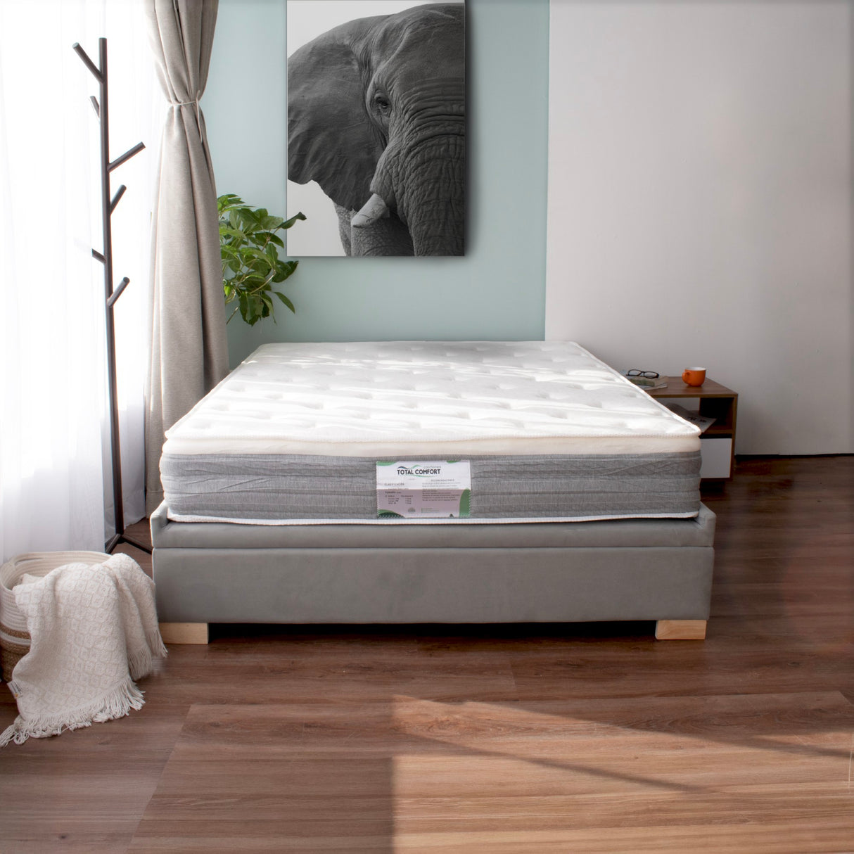 Base Cama Aveiro Plata y Matiz Natura 146x35cm para Colchón Doble 140 X 190 Cm y con Almacenamiento - CAMAS | Bylmo