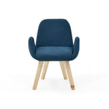 Silla de Comedor Mao Indigo y Matiz Natural 63x86cm con Espaldar y con Apoya Brazos - SILLAS Y BUTACOS | Bylmo