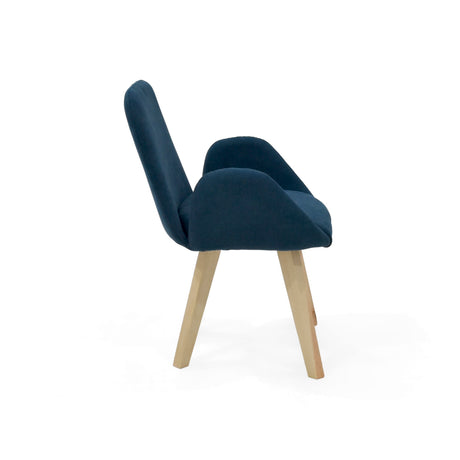 Silla de Comedor Mao Indigo y Matiz Natural 63x86cm con Espaldar y con Apoya Brazos - SILLAS Y BUTACOS | Bylmo