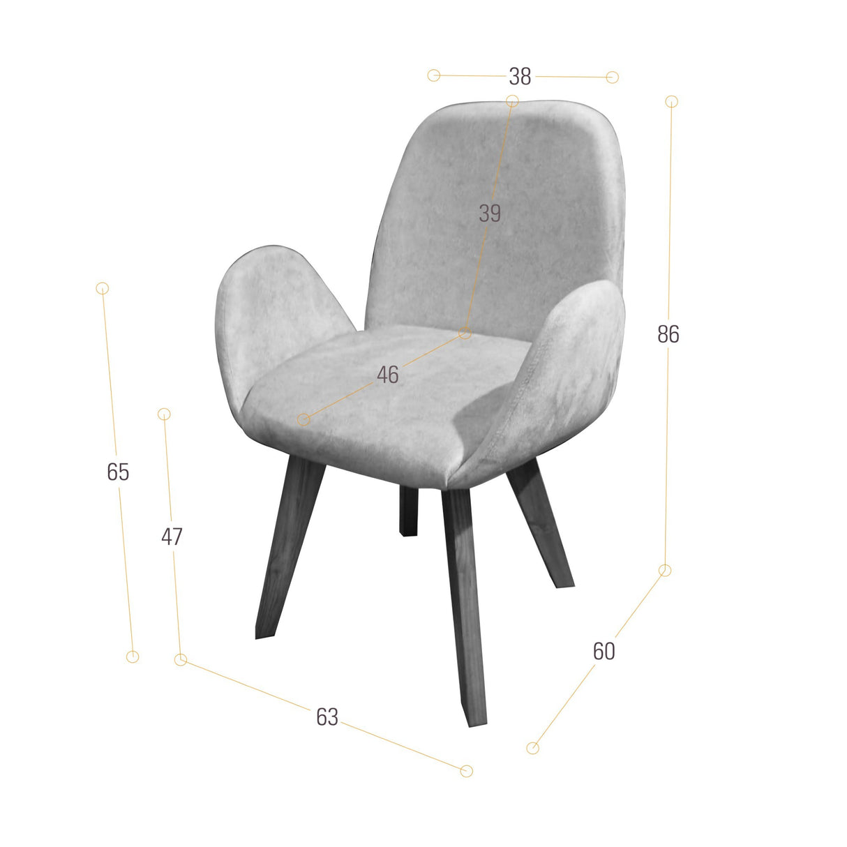 Silla de Comedor Mao Indigo y Matiz Natural 63x86cm con Espaldar y con Apoya Brazos - SILLAS Y BUTACOS | Bylmo