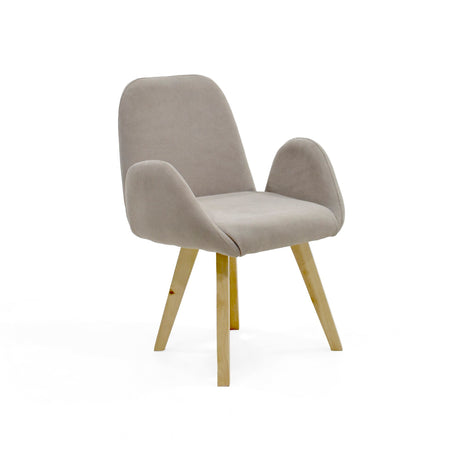 Silla de Comedor Mao Taupe y Matiz Natural 63x86cm con Espaldar y con Apoya Brazos - SILLAS Y BUTACOS | Bylmo