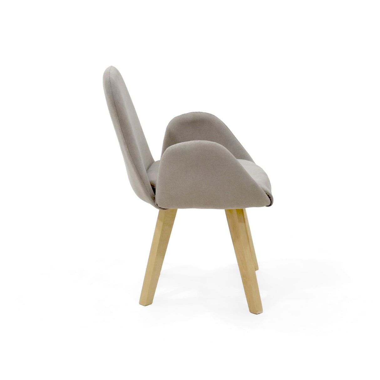 Silla de Comedor Mao Taupe y Matiz Natural 63x86cm con Espaldar y con Apoya Brazos - SILLAS Y BUTACOS | Bylmo