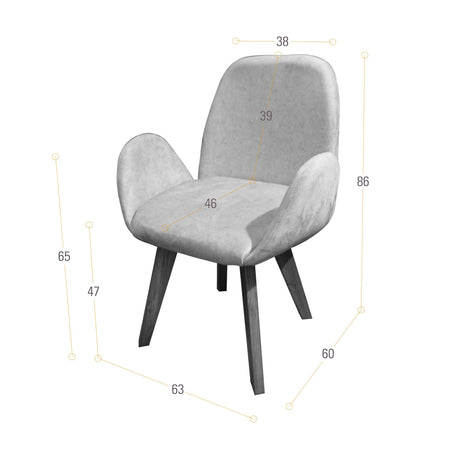 Silla de Comedor Mao Taupe y Matiz Natural 63x86cm con Espaldar y con Apoya Brazos - SILLAS Y BUTACOS | Bylmo