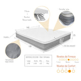Colchón Aveiro Doble 140 X 190 Cm Medio Firme con Pillow Sencillo - COLCHONES | Bylmo