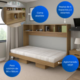 Cama Abatible Toledo Almendra 195.8x121.6cm para Colchón Sencilla 90 X 190 Cm - CAMAS | Bylmo