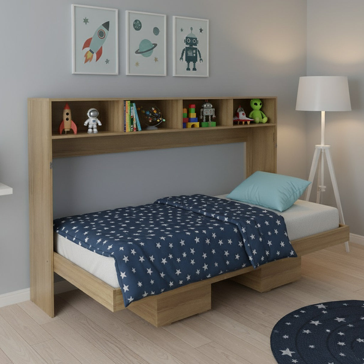 Cama Abatible Toledo Almendra 195.8x121.6cm para Colchón Sencilla 90 X 190 Cm - CAMAS | Bylmo