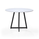 Mesa de Comedor Malawi Blanco 105x76cm Circular de Cuatro Puestos sin Sillas - COMEDORES | Bylmo