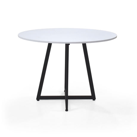 Mesa de Comedor Malawi Blanco 105x76cm Circular de Cuatro Puestos sin Sillas - COMEDORES | Bylmo