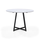 Mesa de Comedor Malawi Blanco 105x76cm Circular de Cuatro Puestos sin Sillas - COMEDORES | Bylmo
