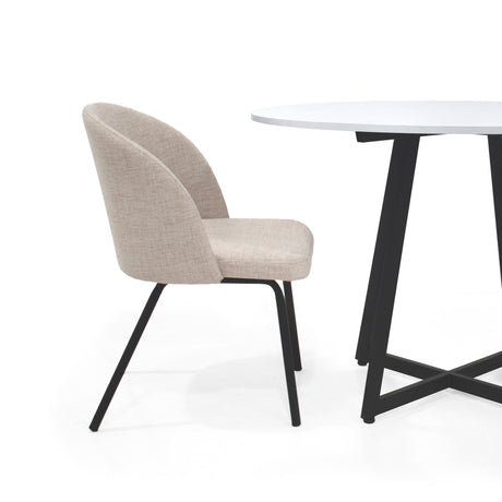 Mesa de Comedor Malawi Blanco 105x76cm Circular de Cuatro Puestos sin Sillas - COMEDORES | Bylmo