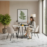 Mesa de Comedor Malawi Blanco 105x76cm Circular de Cuatro Puestos sin Sillas - COMEDORES | Bylmo