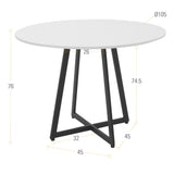 Mesa de Comedor Malawi Blanco 105x76cm Circular de Cuatro Puestos sin Sillas - COMEDORES | Bylmo
