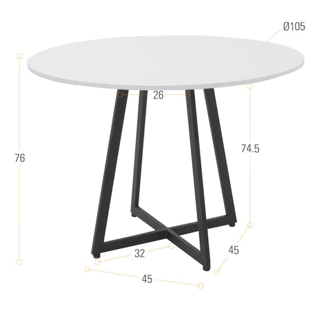 Mesa de Comedor Malawi Blanco 105x76cm Circular de Cuatro Puestos sin Sillas - COMEDORES | Bylmo