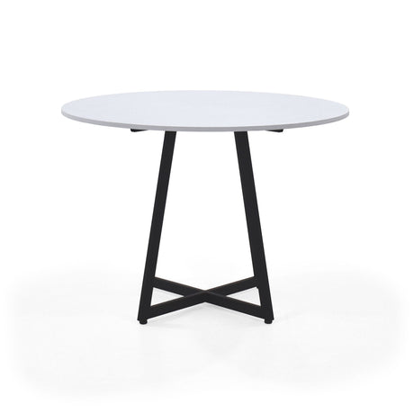 Comedor Malawi Trigo y Blanco 105x76cm Circular de Cuatro Puestos con Cuatro Sillas Osaka - COMEDORES | Bylmo