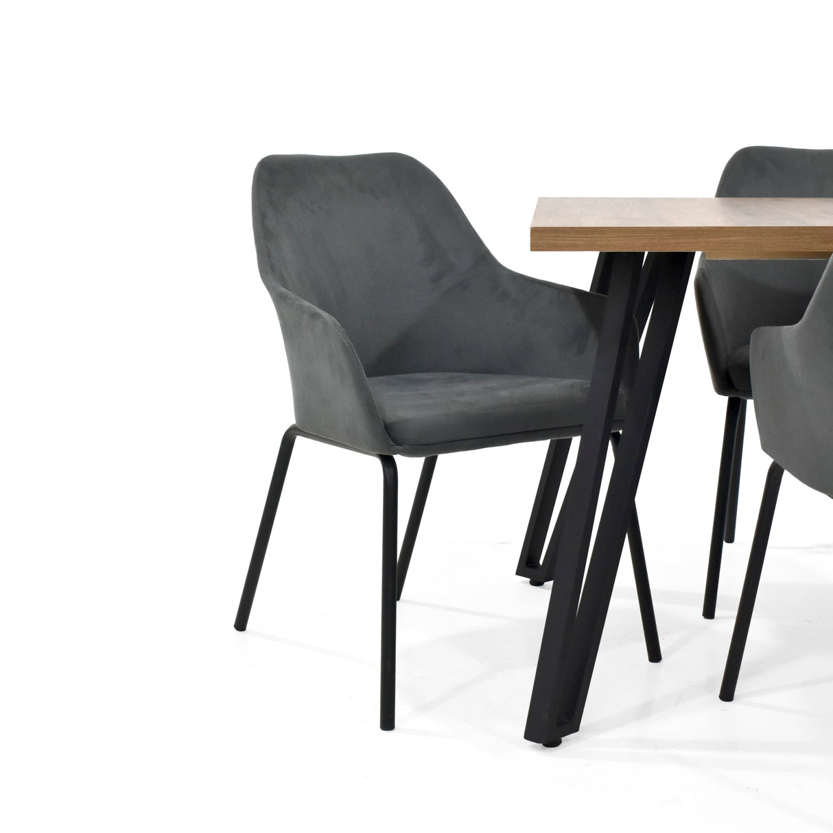 Comedor Forest Gris y Mácula 120x75cm Rectangular de Cuatro Puestos con Cuatro Sillas Mendoza - COMEDORES | Bylmo