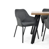 Comedor Forest Gris y Mácula 120x75cm Rectangular de Cuatro Puestos con Cuatro Sillas Mendoza - COMEDORES | Bylmo