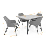 Comedor Forest Gris y Mácula 120x75cm Rectangular de Cuatro Puestos con Cuatro Sillas Mendoza - COMEDORES | Bylmo