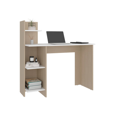 Escritorio Vilna Cartagena y Blanco 120.6x120cm con Organizador de Libros - ESCRITORIOS | Bylmo