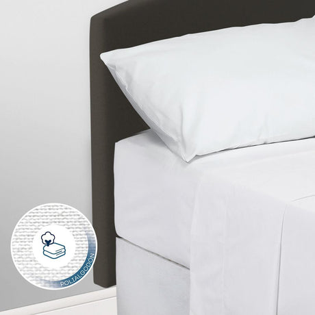 Juego de Sabanas Hotelera Blanco Para Cama Queen 160 X 190 Cm 180 Hilos Fondo Entero - SABANAS | Bylmo