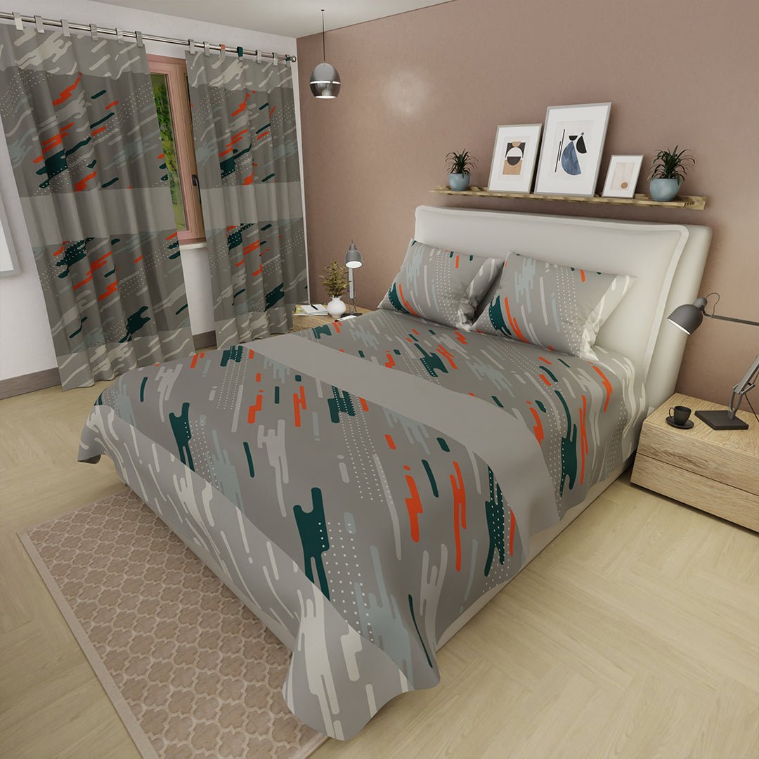 Juego de Sabanas Oasis Urbano Gris Para Cama Doble 140 X 190 Cm 800 Hilos de Lineas - SABANAS | Bylmo