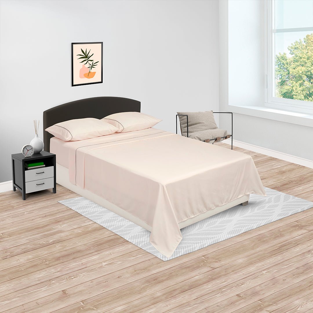 Juego de Sabanas Básicos Rosa Para Cama Semidoble 120 X 190 Cm Fondo Entero - SABANAS | Bylmo