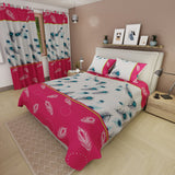 Juego de Sabanas Plumas del Alba Fucsia Para Cama Semidoble 120 X 190 Cm de Plumas - SABANAS | Bylmo