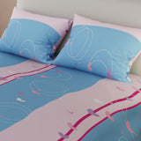 Juego de Sabanas lineas de Amor Entre Corazones Azul Para Cama Queen 160 X 190 Cm de Corazones - SABANAS | Bylmo