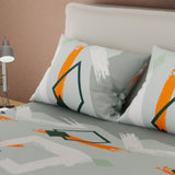 Juego de Sabanas Ritmo de Colores Gris y Blanco Para Cama Queen 160 X 190 Cm de Figuras - SABANAS | Bylmo