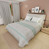 Juego de Sabanas Horizonte Verde Para Cama Doble 140 X 190 Cm 250 Hilos de Lineas - SABANAS | Bylmo