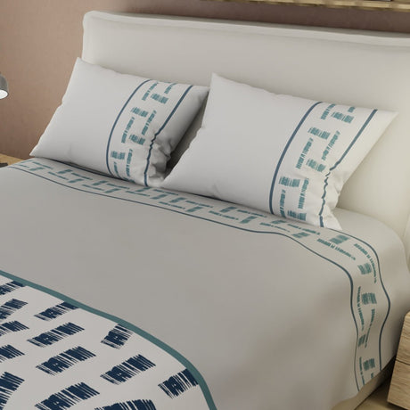 Juego de Sabanas Equilibrio con Encanto Gris Claro Para Cama Queen 160 X 190 Cm 180 Hilos de Lineas - SABANAS | Bylmo