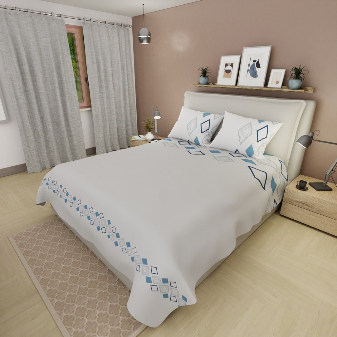 Juego de Sabanas Ecos de Diamante Gris Para Cama King 200 X 200 Cm 250 Hilos de Diamantes - SABANAS | Bylmo