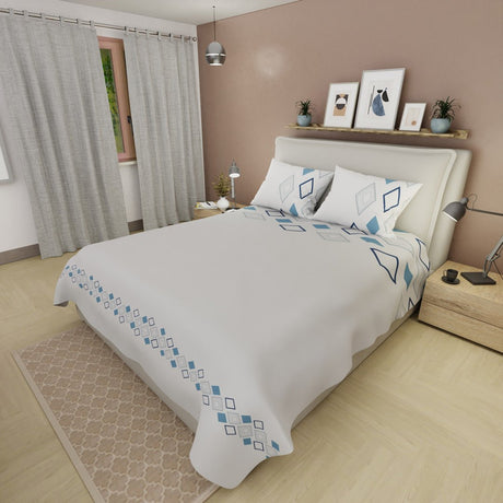 Juego de Sabanas Ecos de Diamante Gris Para Cama King 200 X 200 Cm 250 Hilos de Diamantes - SABANAS | Bylmo